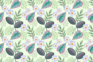 Colorful Leaf, Flowers Seamless Pattern