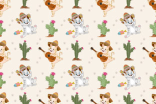 Cute Cat with Mexican Hat Pattern