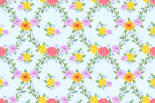 Hand Drawn Colorful Flowers Pattern