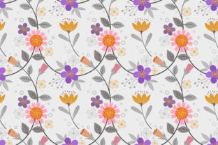 Hand Drawn Flowers Seamless Pattern