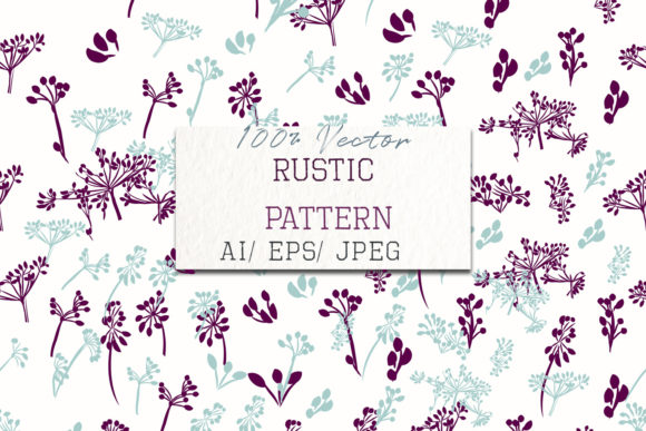 Rustic Floral Pattern in Blue and Purple: A Timeless Design Trend