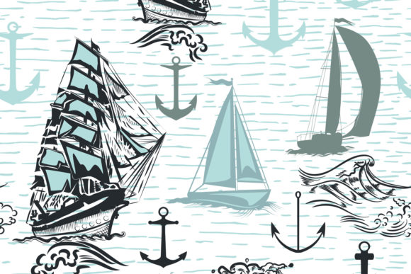 Simple Summer Wallpaper Pattern Ships