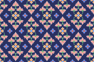 Thai Traditional Art on Blue Pattern